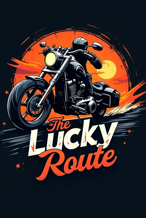 a logo for an item raffle for bikers, Called the lucky route