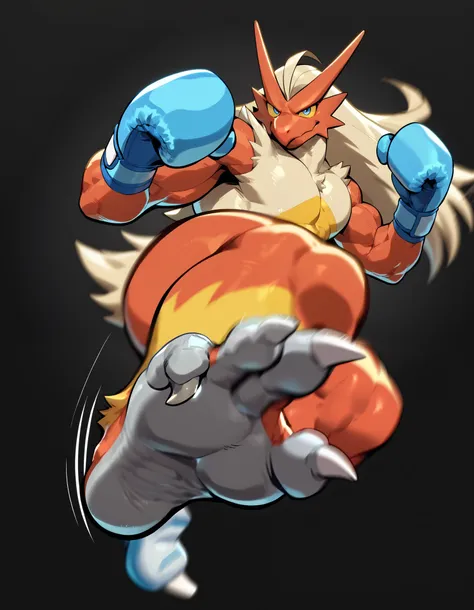zPDXL3, pov_kickboxing, kicking_the_viewer pov, foreshortening, depth of field, light blue boxing gloves, extreme perspective, extreme closeup, closeup, action shot, kickboxing, dynamic pose, motion lines, impact lines, kicking the viewer, perform stomping...