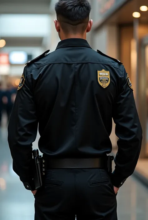 Black security guard shirt 
