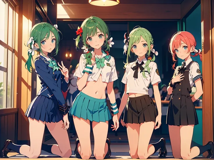 (( top quality, 8k,  Masterpiece:1.3)), concentrated:1.2, Perfect Body Beauty:1.4,  Highly Detailed Face and Skin Textures ,  beautiful eyes,  double eyelids, break,  Hatsune Miku, ( long twin tail :2.0)、( green eyes:1.1), (Green Hair:1.5), break, (Perfect...