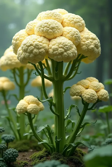 high quality photo of cauliflower trees grown but not fried