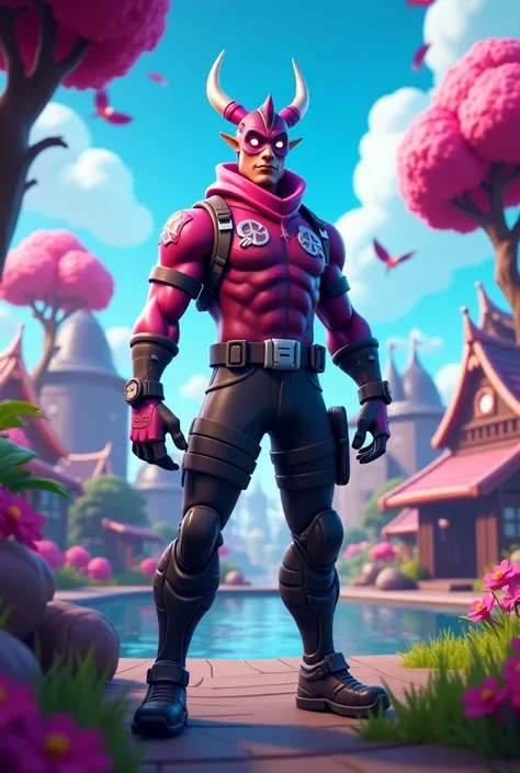 Create me a pp for a YouTube channel on the theme of Fortnite with the skin focus in the style of Fortnite