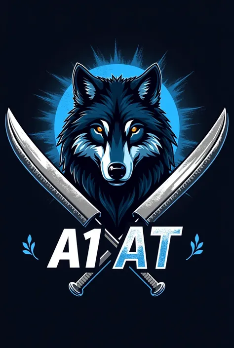 Make 15 high quality logos related to cricket with bats and write "A1 Team" ( write A capital of A1 and T capital of team ) with big font on it .. also make some with a wolf behind it and use glitch font and effect and make it high quality.. use colour bla...