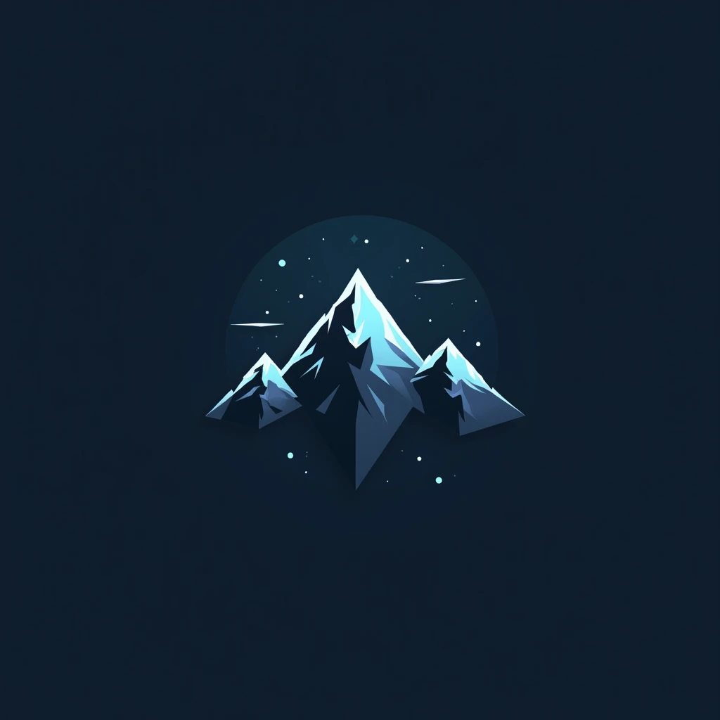 A hyper-modern logo with the theme of mountain hiking