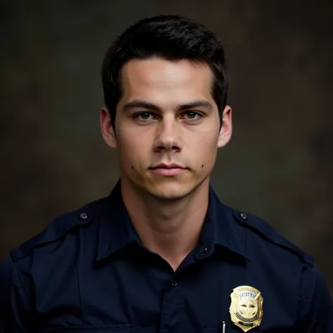 male ((dylan O'brien)), 20 years old, police. close-up