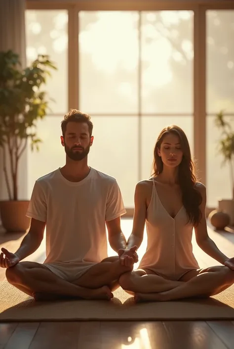 Couple meditation session 