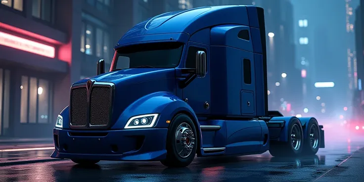 2024 dark-blue MAN TGX 41.640 with ALCOA wheel covers 