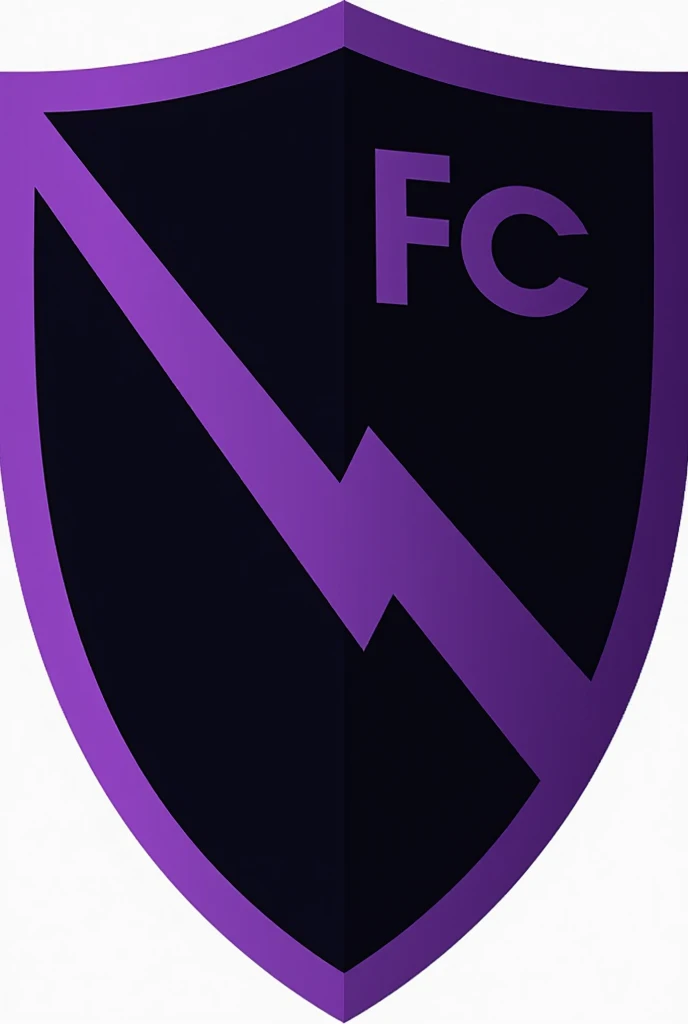 football shield that is called OLIMPO FC but that is black with purple and with a purple ray in 2D without lighting