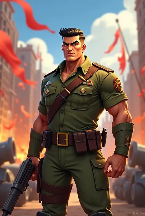 Can you make me a soldier handsome guy animated character 