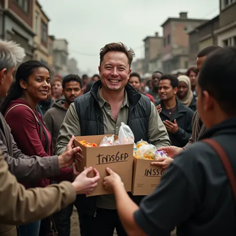 Elon Musk Distributing Food To Poor s 