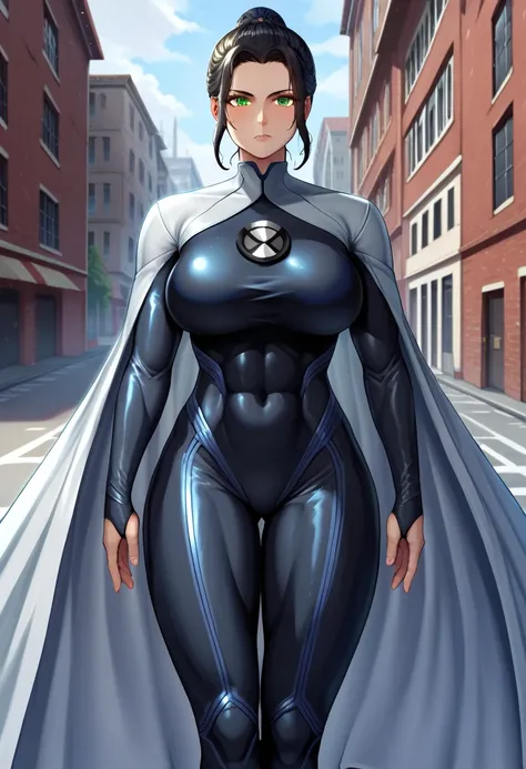 score_9,score_8_up,score_7_up,score_9,score_8_up,score_8,ultra detailed,beautiful face,detailed background,detailed face,4k,HD,8k,highres,antialiasing,detailed,texture BREAK SupergirlSC,1girl,largo hair,large breasts,black hair,thighs,cape,bodysuit,covered...