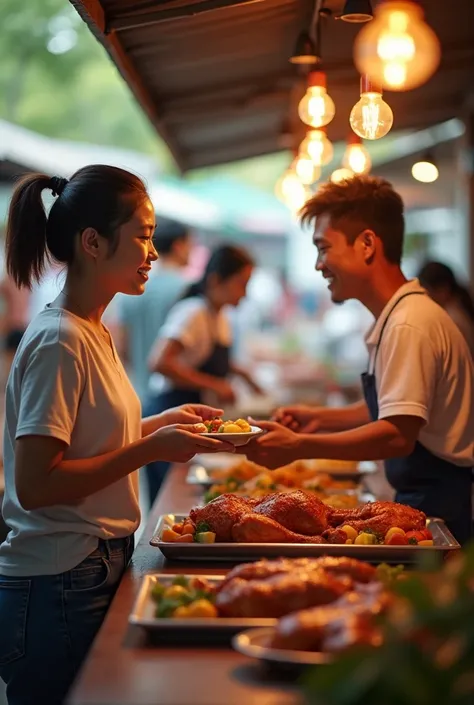 Customer of lechon manok