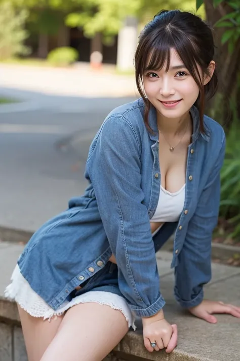  Realistic Photo Quality 、A 20 year old Japanese model、黒の Camisoleを着てベットに座っている日本人モデル、 Camisole、Cute Japanese Idol、 professional writing、!! beautiful!,  looking at the camera、Detailed and beautiful eyes、 cute smile、 soft and gentle expression 