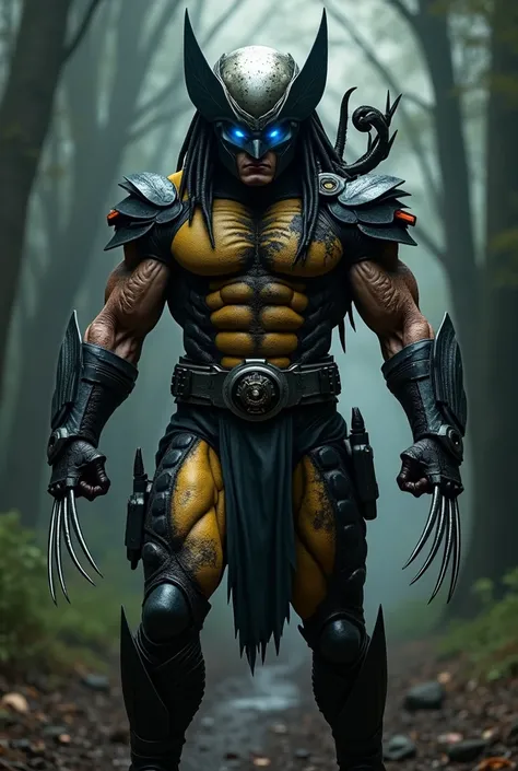 superhero wolverine with mask with the predator with an image scale of 9:16