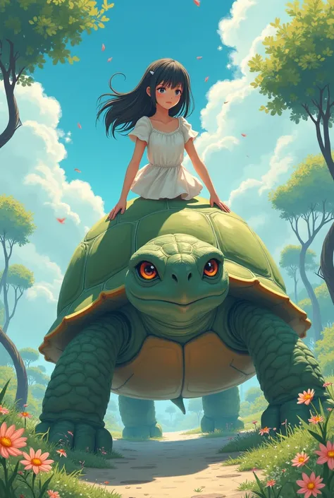 An 18-year-old girl half a giant turtle anime version 