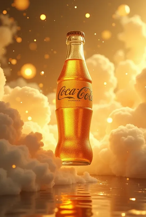 Create the Coca-Cola bottle sailed in a gold color 