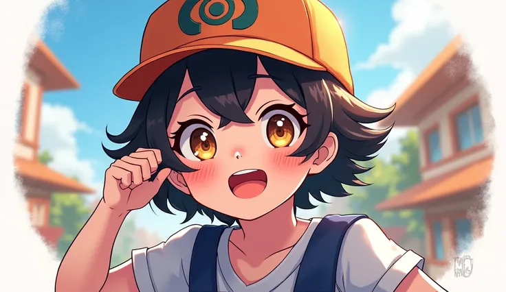 Mita from the Miside game wearing a cap