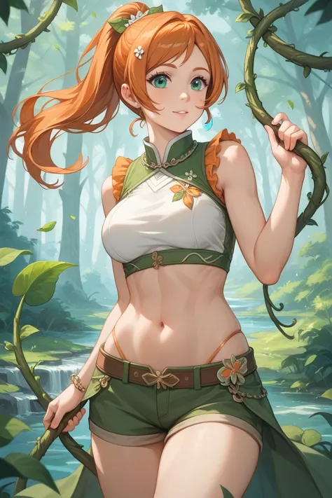 Orihime Inoue – Archer-Inspired Outfit

Top & Navel Focus

Orihime wears a fitted, sleeveless tunic in a deep forest green, designed for flexibility and ease of movement. The tunic is cropped, leaving her navel exposed as she pulls back her bowstring. The ...