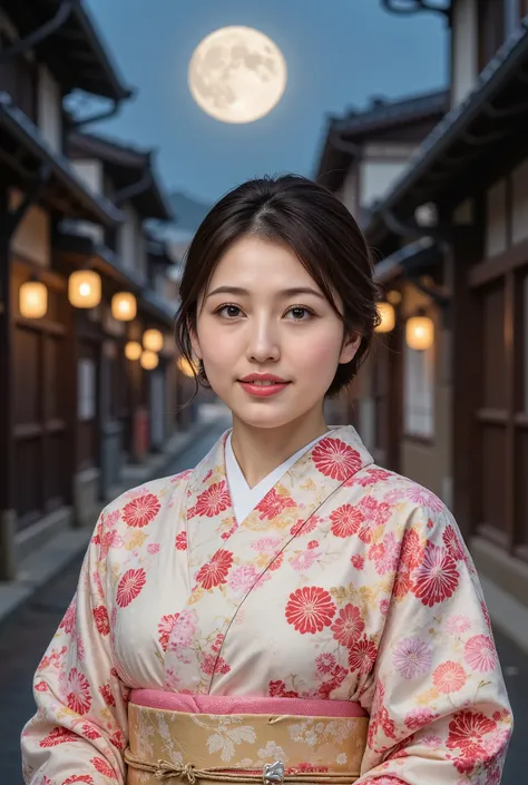 (((full body))), (((full body shot))), best quality, masterpiece, super high resolution, beautiful Japanese girl, Kind Face, green eyes, kind smile, Curvy Body, big boobs, updo brown hair, Japanese female Cloth Outfit, Japanese kimono, (((off shoulders))),...