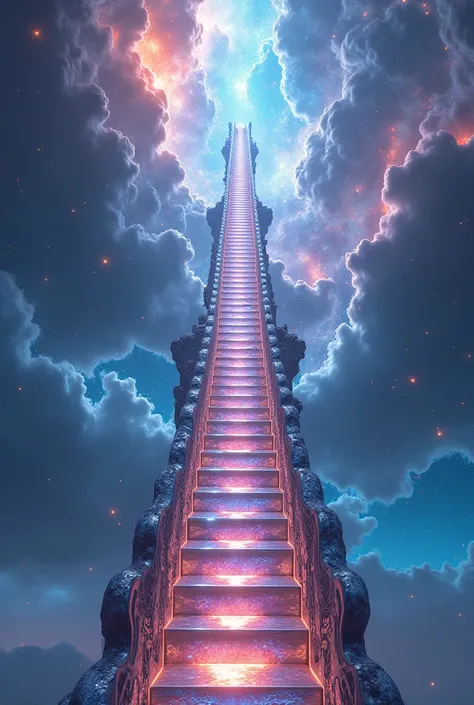 Create 4K ladder to the sky image with fantasy salt galaxy 