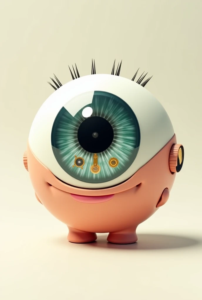 Cartoon-shaped eye with watch instead of the iris 