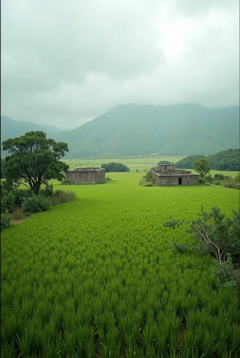 Create photographs, not with AI, I need you to show what the town of Armero is like today, Full of grass and uninhabited, That the area was destroyed photograph horizontally 