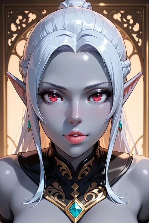 Creepy visuals + atmosphere + manga intense lines + bold illustration painted + card artwork + fantasy + manga style _ anime style + realistic semi-real anime girl modern style + power + sorcerer + drow elf girl + Mohawk braid ||| #~realistic good proporti...