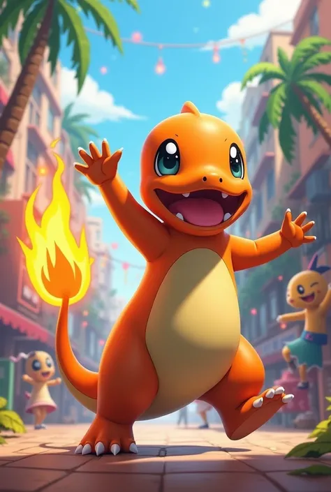 Charmander dancing to the Weltita song by Bad 
Bunny 
