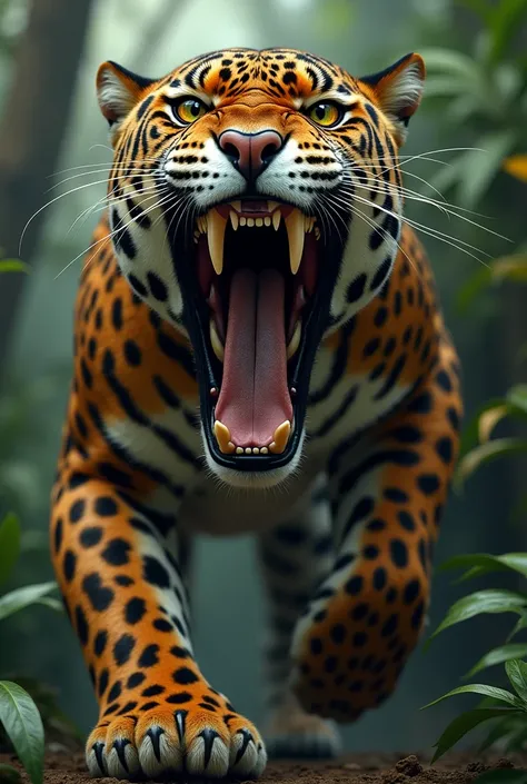 Jaguar with its mouth open