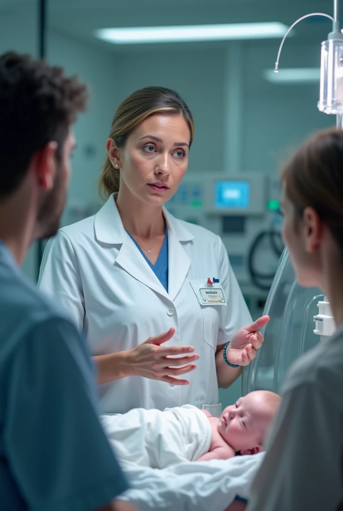 a senior neonatal ICU nurse who tells a father and a mother that their hospitalized baby will be fine the baby is in a closed incubator