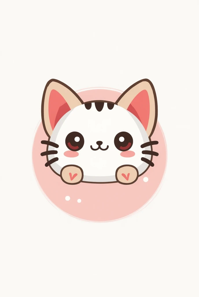 Logo idea for a company with a name, Shiro Neko, with an image of a kawaii cat representing the brand. What sells? Asian products,  colors white , black and pink.