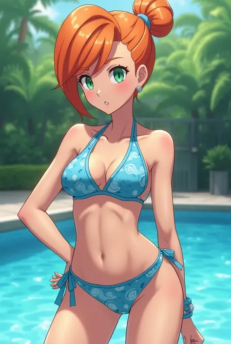 Draw me Misty from Pokémon, What she would look like as a person, In a bikini to the swimming pool 