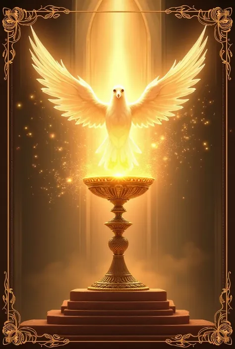 Poster for catechesis with an image of the Eucharist and the Holy Spirit 
