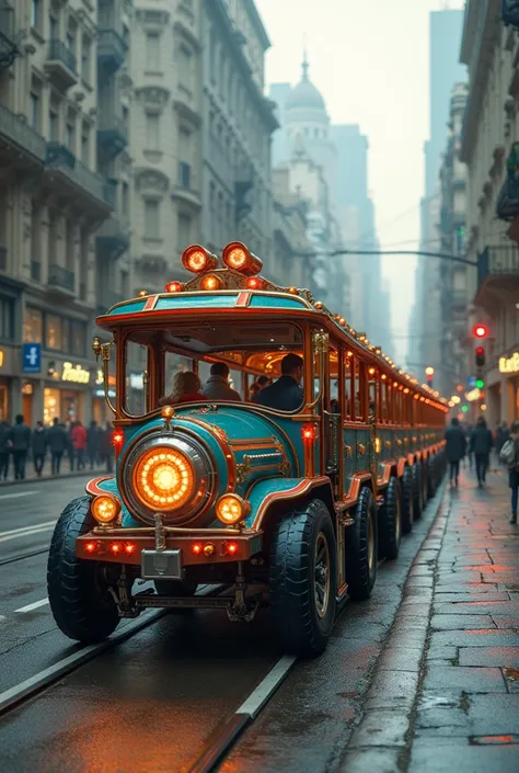 I want an electric tourist train that walks on the roads with rubber wheels