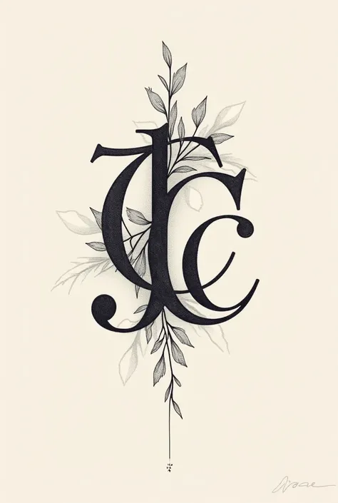 Create an image with letters J and C to get a tattoo, Couple theme