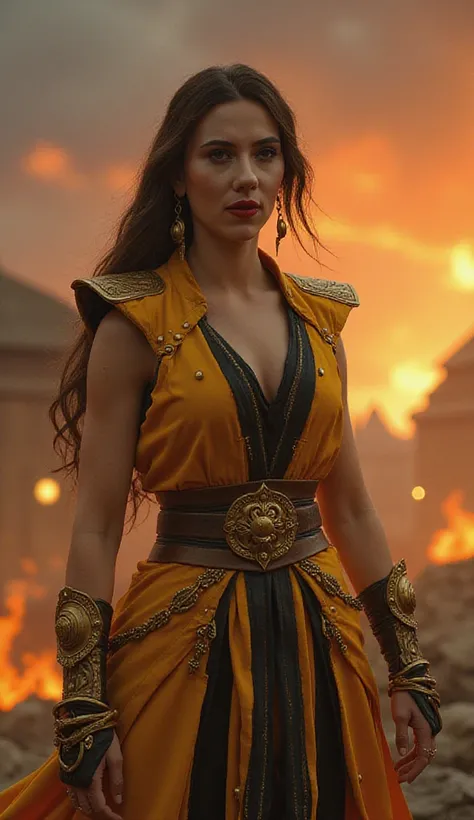 **Scarlett Johansson witho Tanya**  would bring an intense interpretation ,  filled with the presence of the warrior Edenia in  *Mortal Kombat*.  In the middle of a burning battlefield , with ** ancient temples in ruins and a sky tinged with red **,  she e...