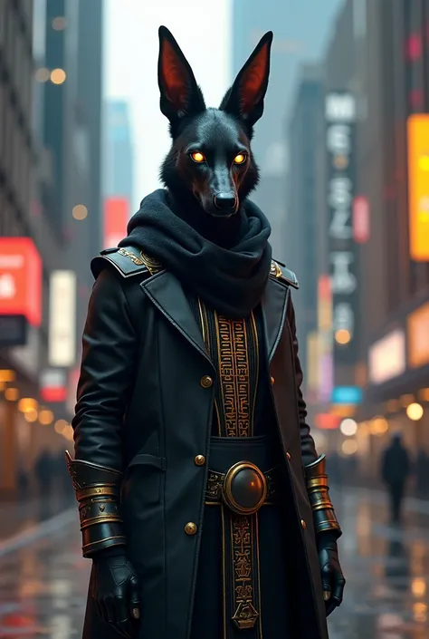 
    How could the legend of Anubis be reinterpreted in a contemporary context??  Imagine Anubis in a modern city ,  fulfilling his role of guiding souls in a technological world .