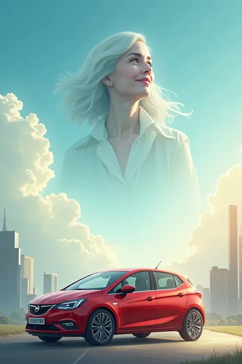 My mother watching me from the sky after buying my first car: Opel Astra Red 2024