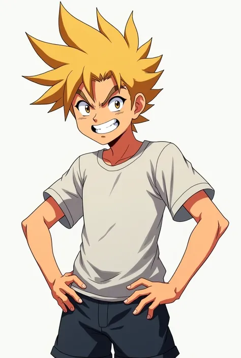 An image of a rude blond boy from anime