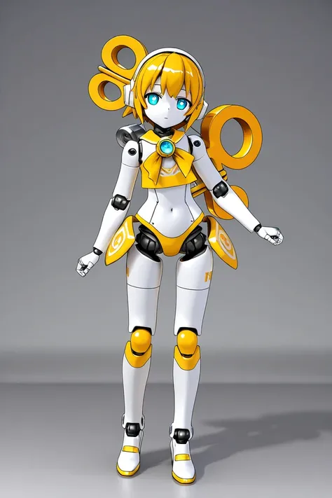 anime style, 1girl, younger female, humanoid robot, doll joints, winding key, mecha musume, perfect hands, 3d, high resolution, high quality, hd,  