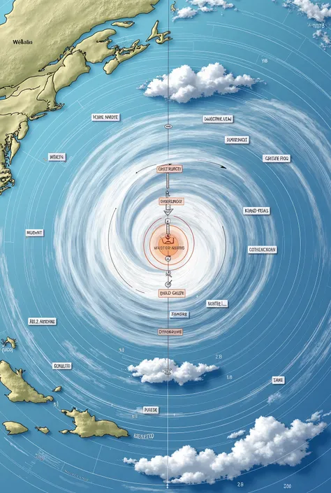 Draw a plan view of mid-latitude cyclone as a synoptic representation during the mature stage and locating the position of the cumulonimbus clouds on the diagram drawn.