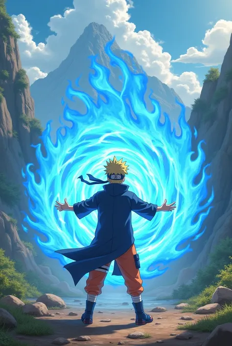 MAKE A Super Realistic Picture Of Naruto Throwing A Blue Fireball All