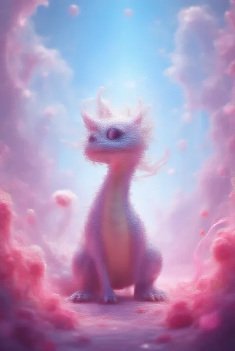 Animated dragon background with pitaya ice cream
