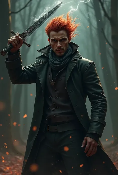  creates the image of a man who is a thief with a slightly dark skin, with reddish hair in some parts ,  with a dagger that has the powers of the wind