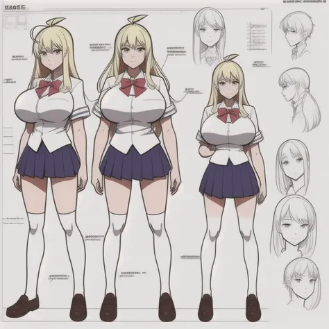 girl,  alone,  full body,  from head to toe, standing, (huge_breasts:1.3),

 character design sheet,  character reference sheet,  Desenho schematic, TECHNICAL DRAWING, project, schematic,
(( character design sheet:1.7,  character reference sheet:1.7,)),

 ...