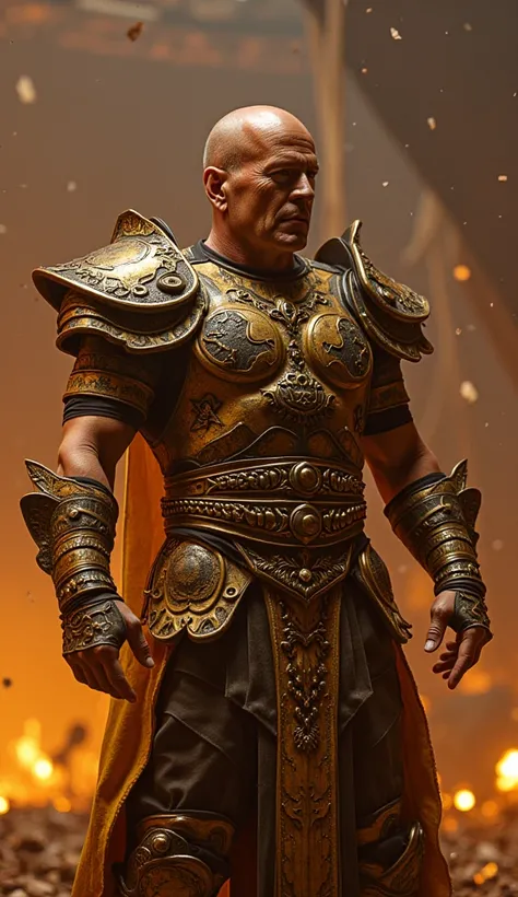 
Bruce Willis como shao kahn – O Imperador da Guerra

Em um mundo dominado pelo caos e pela violência,  a new leader emerges from the shadows ,  a sinister and imposing figure who carries the weight of an empire on his back .  He is not just a ruler - he i...