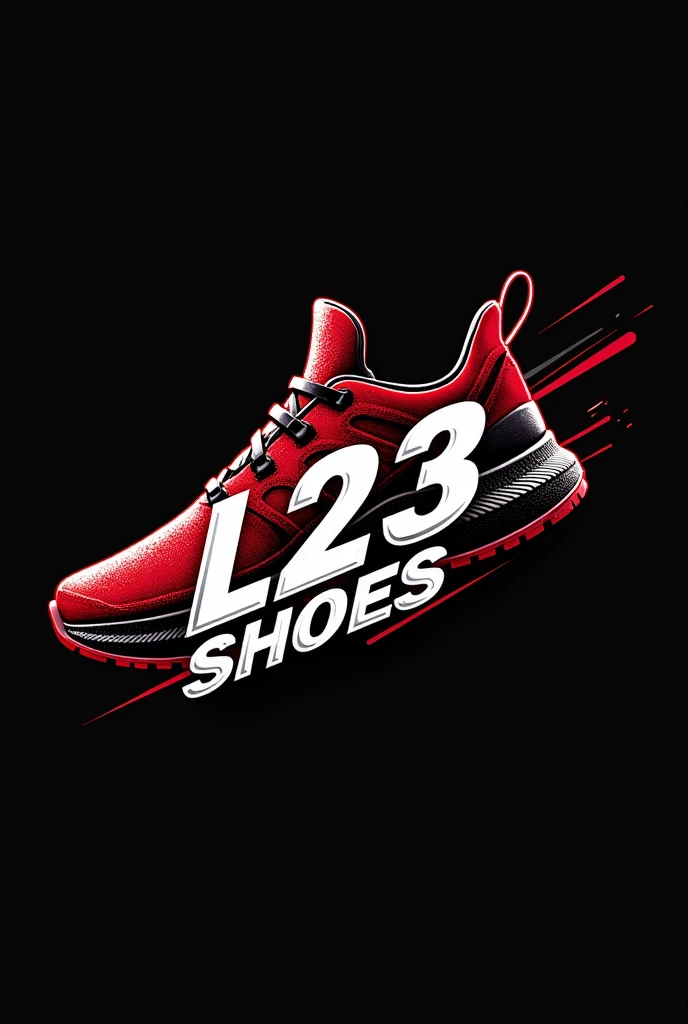 brand: L 23 Shoes
Style : Modern,  dynamic and striking
Graphic elements :

 Can include a stylized shoe icon ,  a textured sole or a silhouette of footwear in motion .

 Possible details such as speed lines or a design that transmits dynamism and fashion....