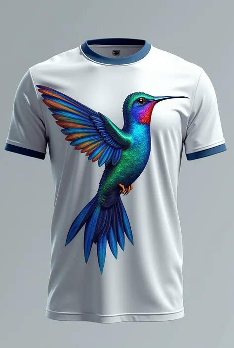 Basketball t-shirt with a luxurious hummingbird in front 