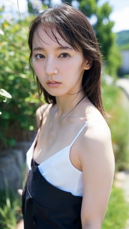  cute girl、Innocent、  high school students、  private、 natural and realistic human 、actress、 amateur 、natural body shape、  realistic facial skin  、Skin without makeup 、Summer vacation、 The background is a rural landscape in the Provence region of France 、Ｚ ...