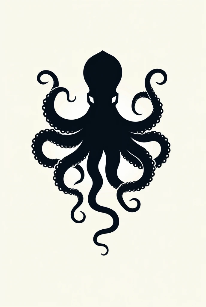 Create an octopus logo that is a striking silhouette